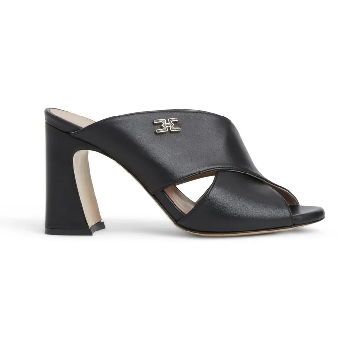 Women Sandals and Slides Bruno Magli FATIMA Cross Band Heel BLACK