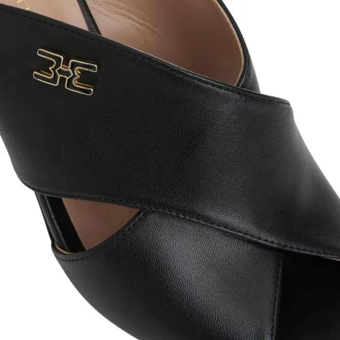 Women Sandals and Slides Bruno Magli FATIMA Cross Band Heel BLACK