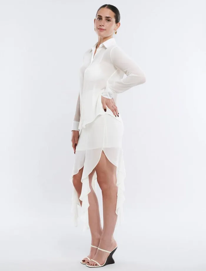 Women Sheer ButtonDown Top and Bralette Gardenia BCBG Tops