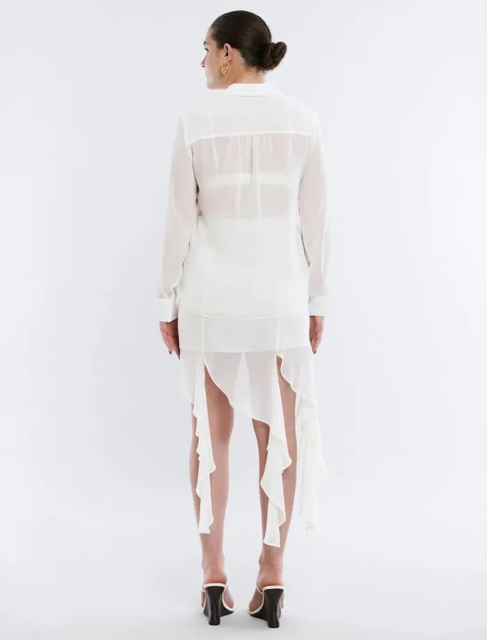 Women Sheer ButtonDown Top and Bralette Gardenia BCBG Tops
