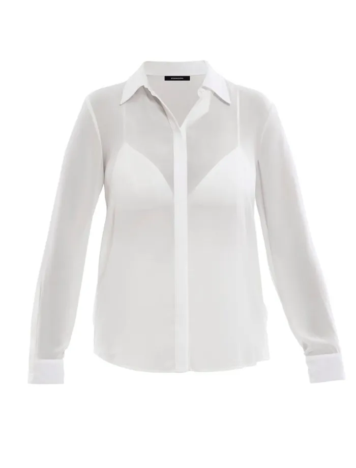 Women Sheer ButtonDown Top and Bralette Gardenia BCBG Tops