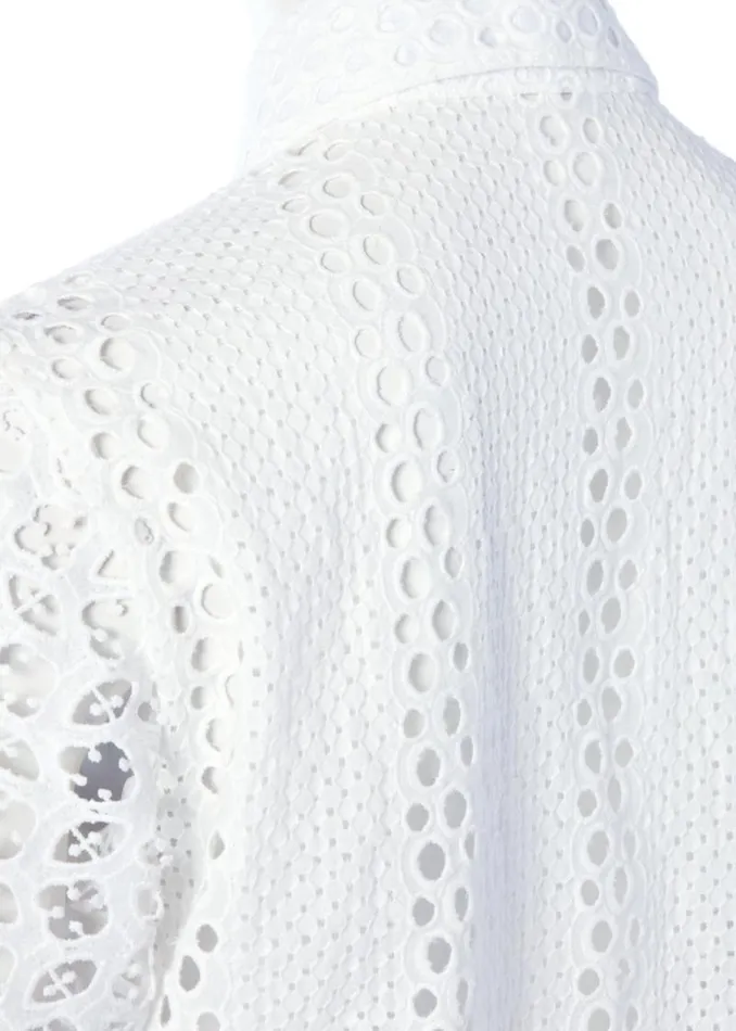 Women Shirts and Blouses Holland Cooper Broderie Lace Shirt White Women Shirts and Blouses Holland Cooper Broderie Lace Shirt White