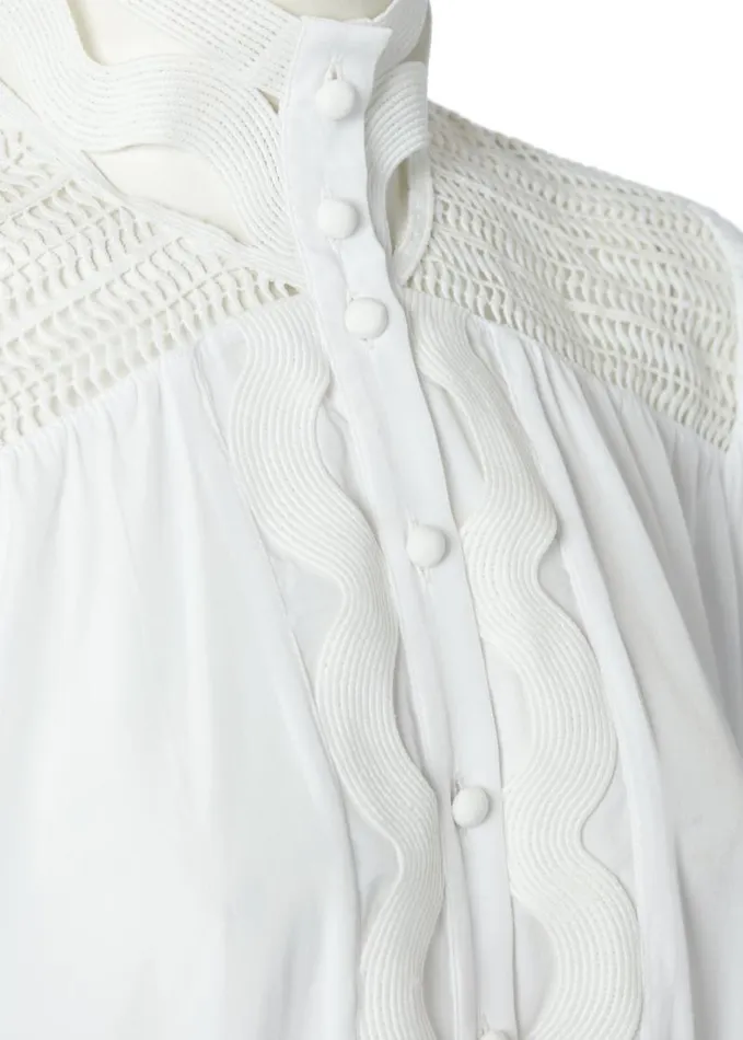 Women Shirts and Blouses Holland Cooper Featherton Lace Shirt White Women Shirts and Blouses Holland Cooper Featherton Lace Shirt White