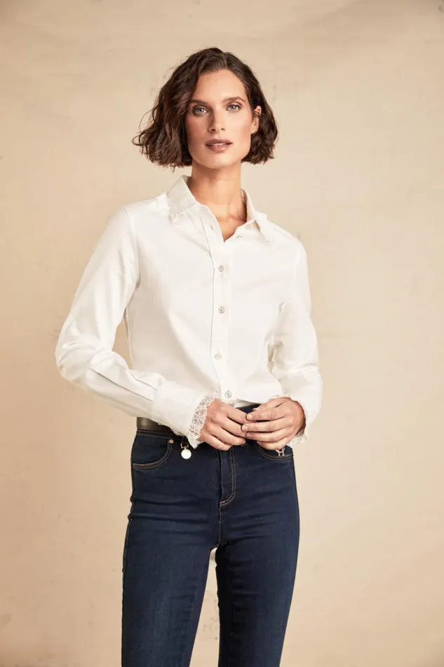 Women Shirts and Blouses Holland Cooper Rose Shirt White Women Shirts and Blouses Holland Cooper Rose Shirt White