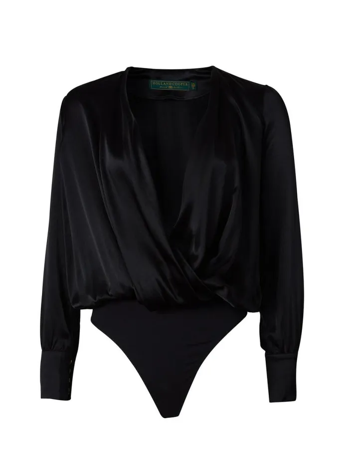 Women Shirts and Blouses Holland Cooper Silk Bodysuit Black Women Shirts and Blouses Holland Cooper Silk Bodysuit Black