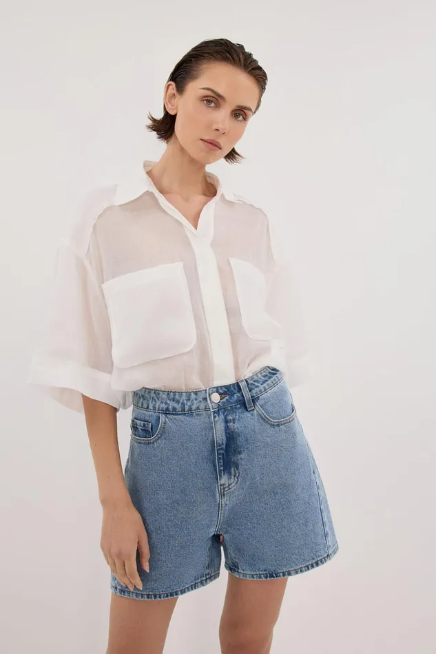 Women Shorts DISSH FINN MEDIUM BLUE DENIM SHORT
