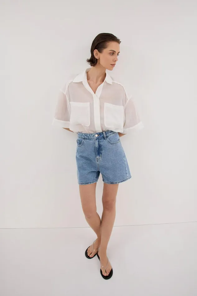 Women Shorts DISSH FINN MEDIUM BLUE DENIM SHORT