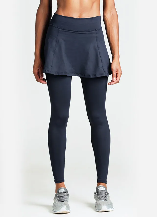 Women Skirted Legging Black Dona Jo Skirted Leggings and Capris