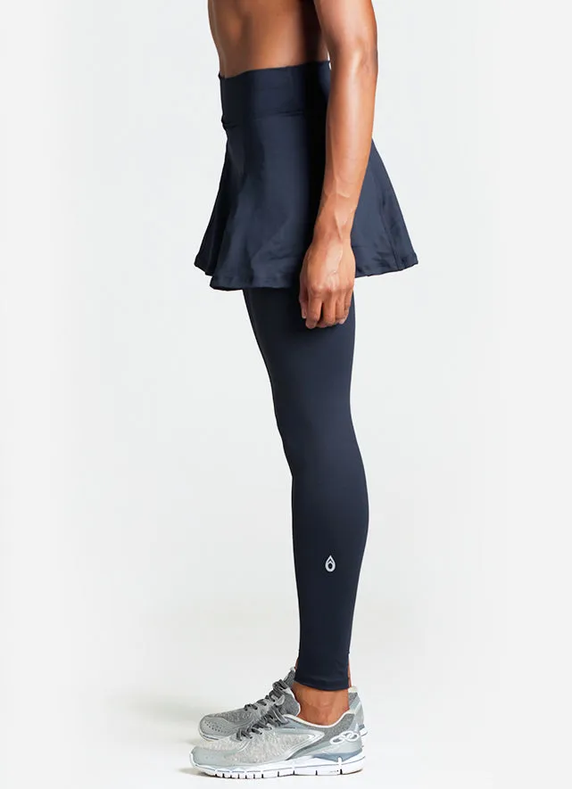 Women Skirted Legging Black Dona Jo Skirted Leggings and Capris