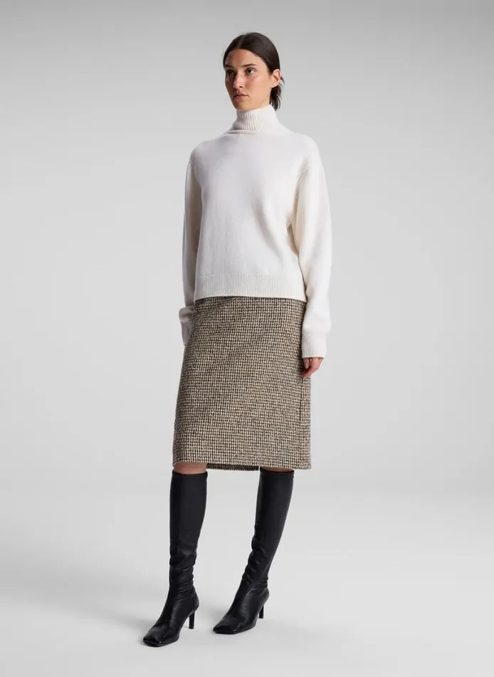 Women Skirts ALC Cara Houndstooth Skirt Creambrown