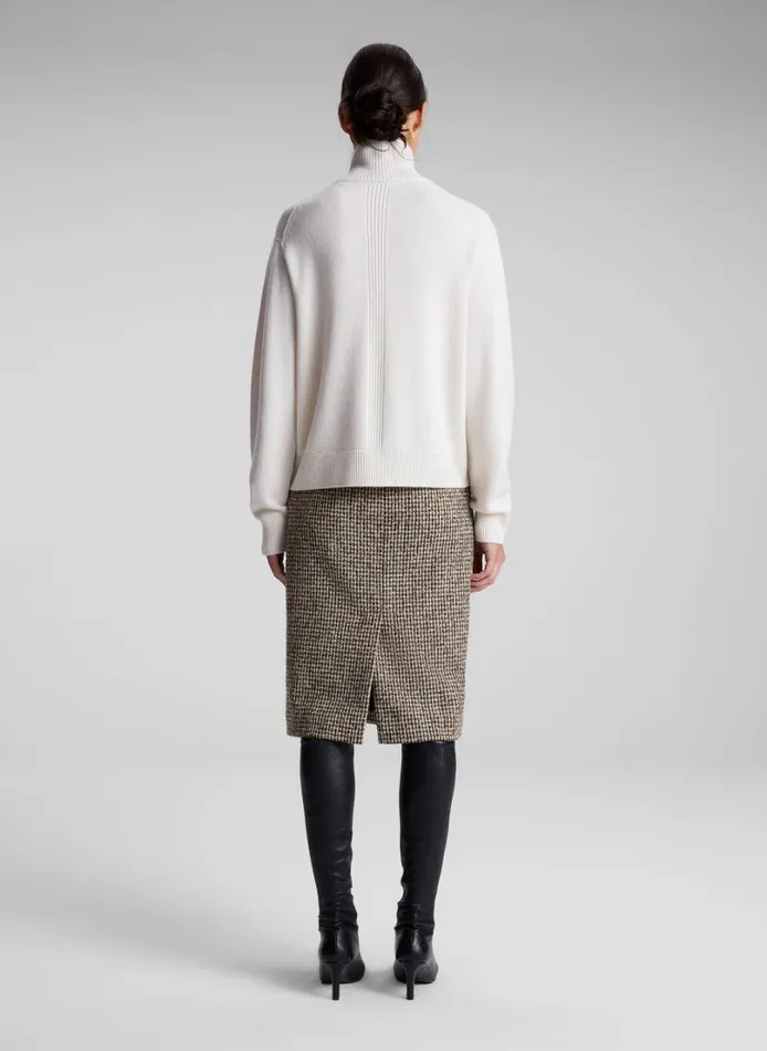 Women Skirts ALC Cara Houndstooth Skirt Creambrown