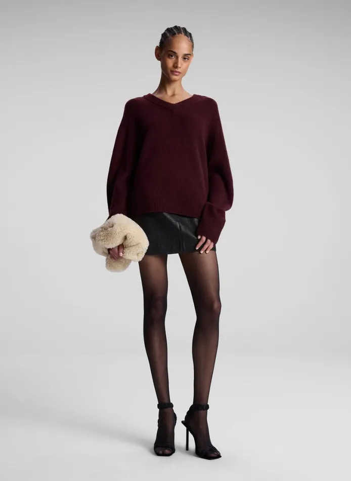 Women Skirts ALC Cowan Leather Mini Skirt Black
