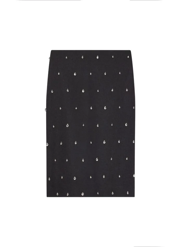 Women Skirts ALC Opal Embellished Wool Pencil Skirt Charcoal