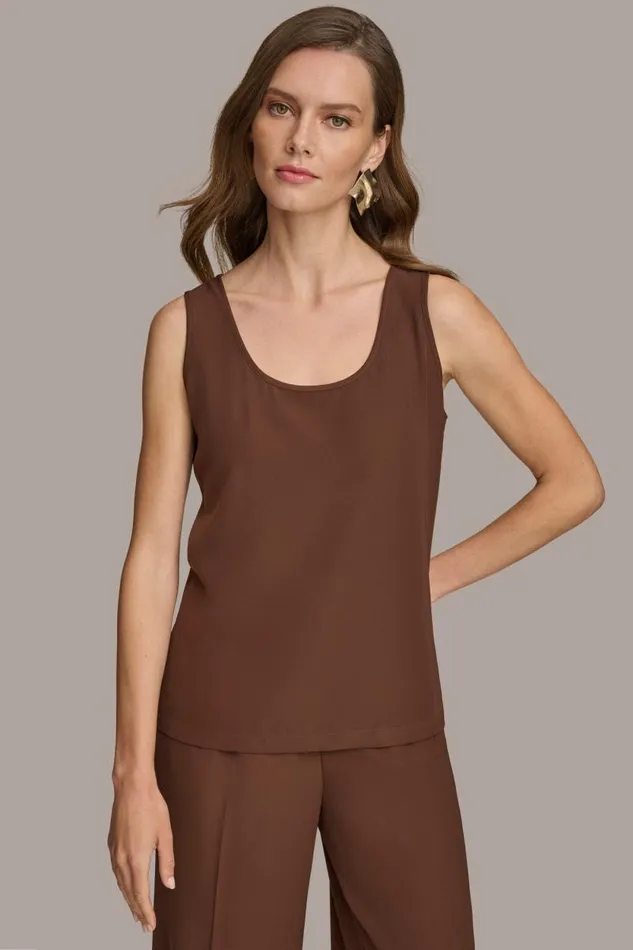 Women SOFT SUITING SCOOP NECK TOP Canyon Donna Karan New York Sweaters And Tops