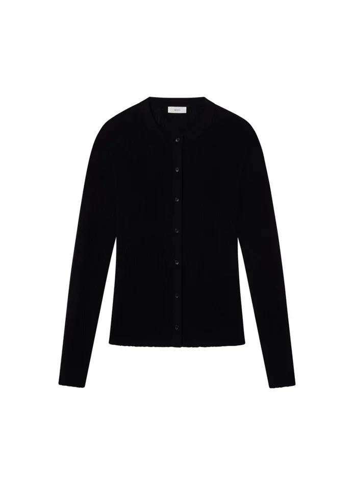 Women Sweaters ALC Fisher Fine Cotton Cardigan Black