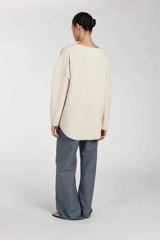 Women Sweaters DISSH PAULINE CREAM MARLE LONGLINE JUMPER