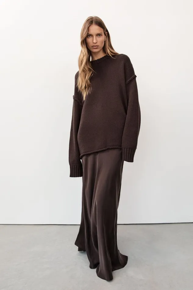 Women Sweaters DISSH ROY CHOC LONGLINE KNIT JUMPER