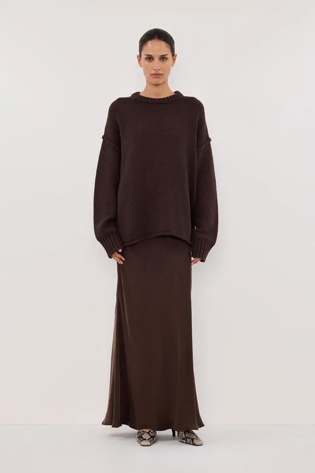 Women Sweaters DISSH ROY CHOC LONGLINE KNIT JUMPER