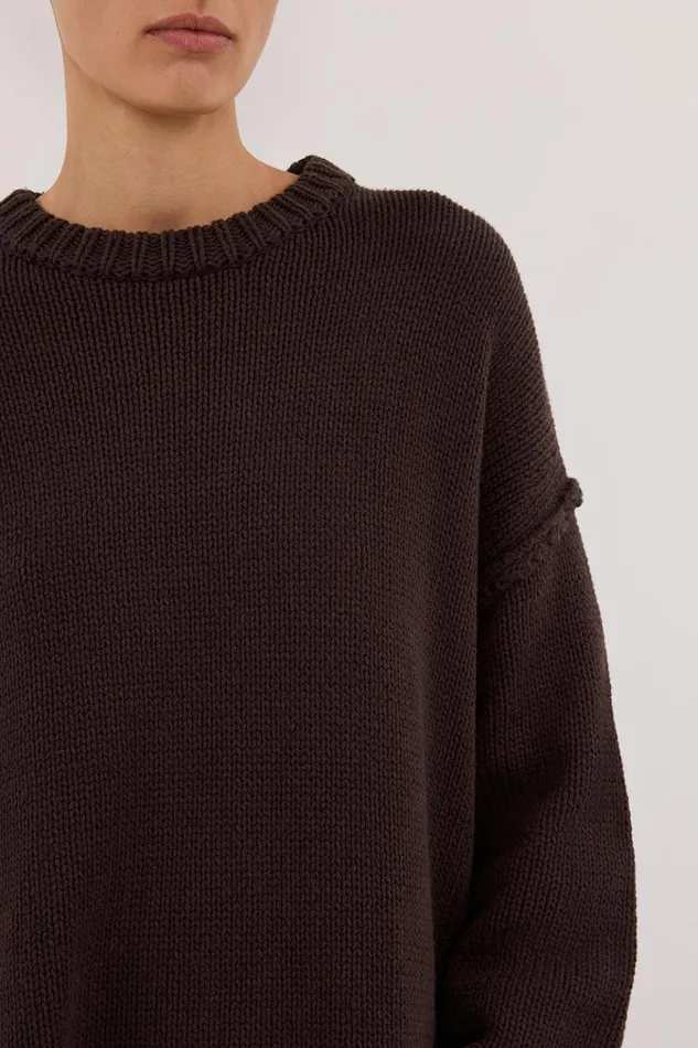 Women Sweaters DISSH ROY CHOC LONGLINE KNIT JUMPER