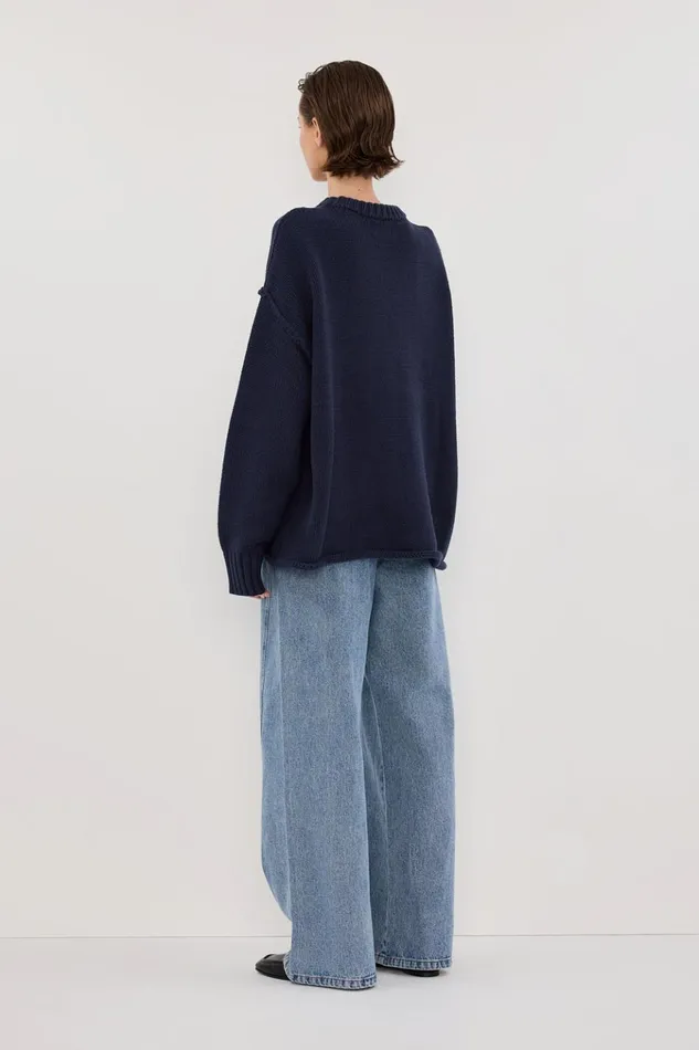 Women Sweaters DISSH ROY NAVY LONGLINE KNIT JUMPER