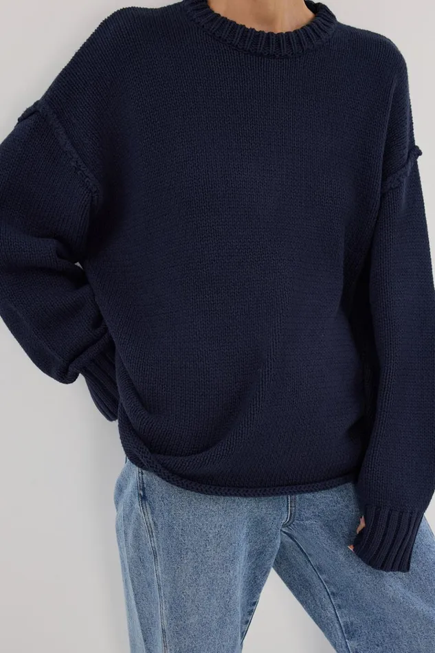 Women Sweaters DISSH ROY NAVY LONGLINE KNIT JUMPER