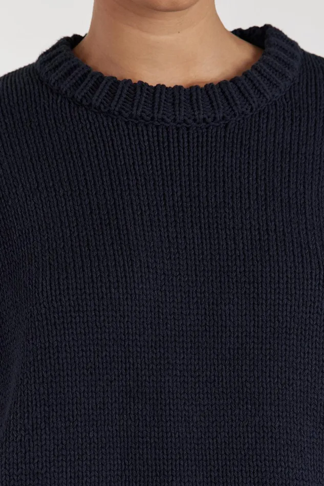 Women Sweaters DISSH ROY NAVY LONGLINE KNIT JUMPER