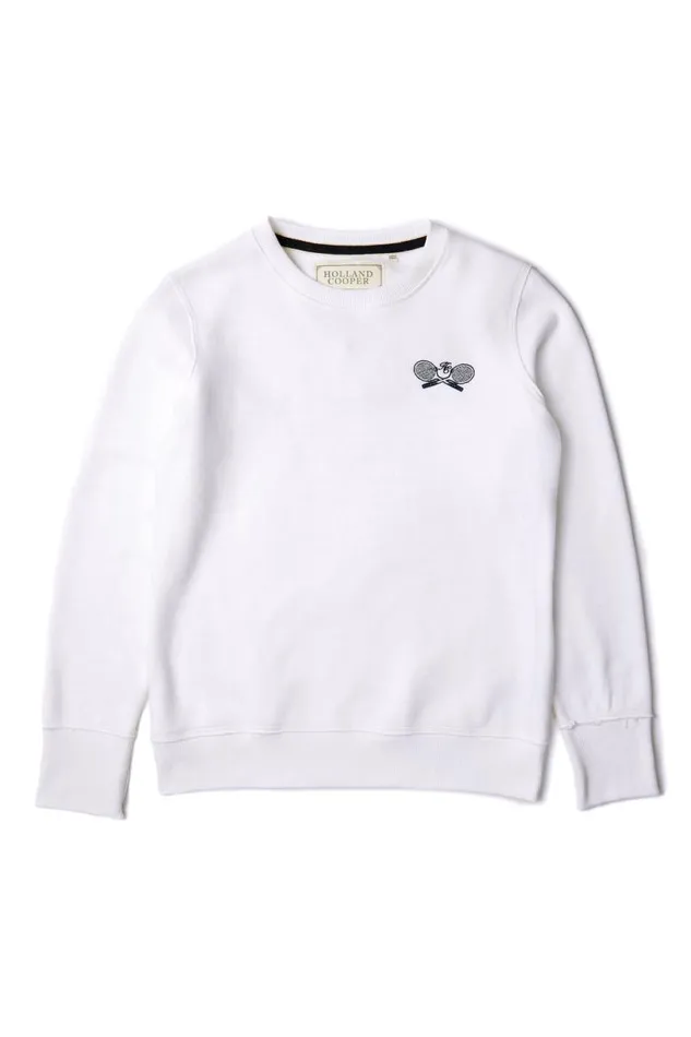 Women Sweatshirts Holland Cooper Racquets Crew White Women Sweatshirts Holland Cooper Racquets Crew White