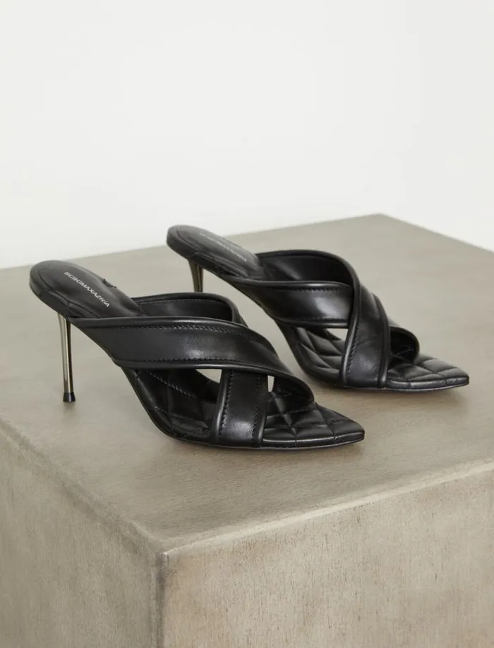 Women Talli Quilted Stiletto Sandal Black BCBG Shoes