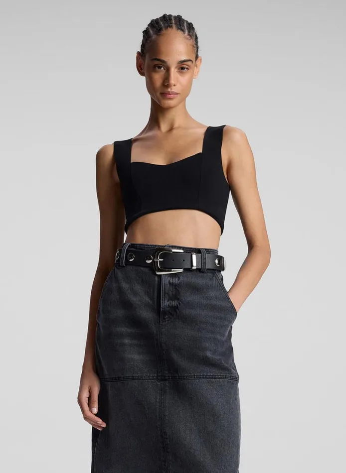 Women Tees and Tanks ALC Jordana Compact Knit Bra Black