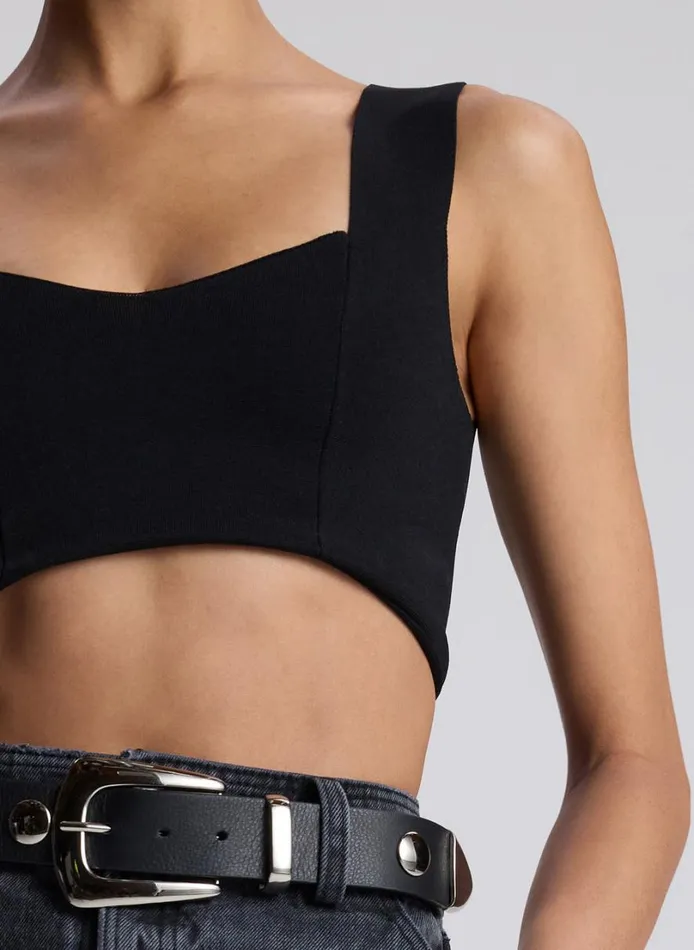 Women Tees and Tanks ALC Jordana Compact Knit Bra Black