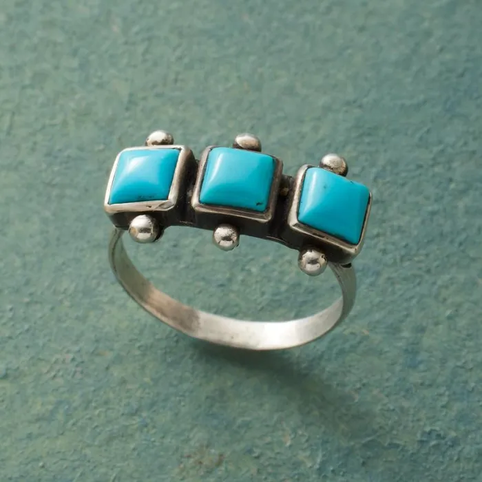 Women Three In Turquoise Ring Sundance Catalog Rings