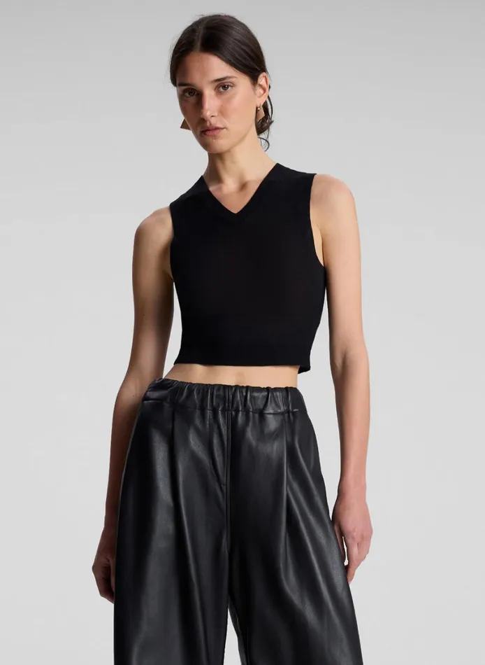 Women Tops ALC Brody Fine Merino Vest Black