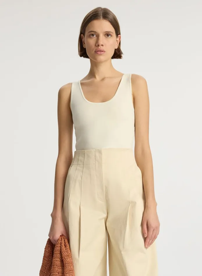 Women Tops ALC Cleo Compact Knit Top Bone