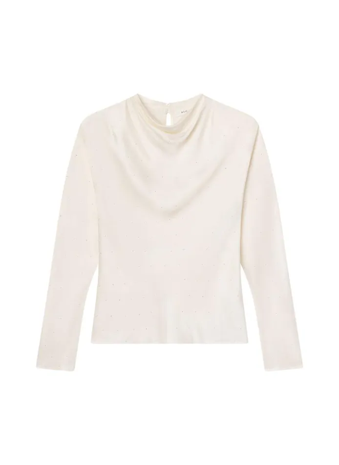Women Tops ALC Georgia Embellished Satin Top Villa