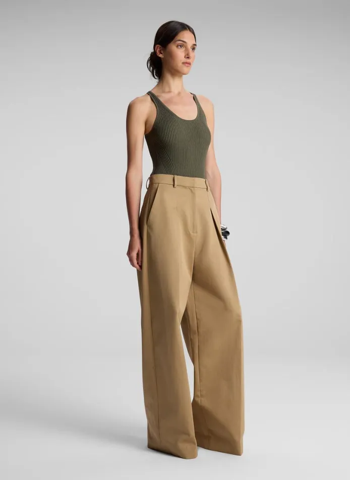 Women Tops ALC Lucy Ribbed Bodysuit Dark Sage