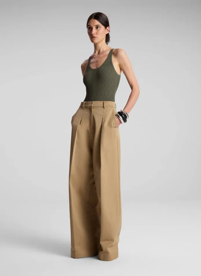 Women Tops ALC Lucy Ribbed Bodysuit Dark Sage