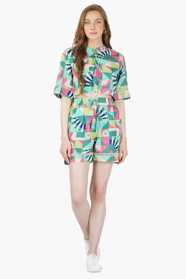 Women Tops America and Beyond Jack Toucan Printed Cropped Top