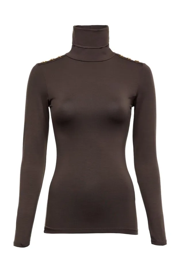 Women Tops Holland Cooper Essential Roll Neck Coffee Women Tops Holland Cooper Essential Roll Neck Coffee