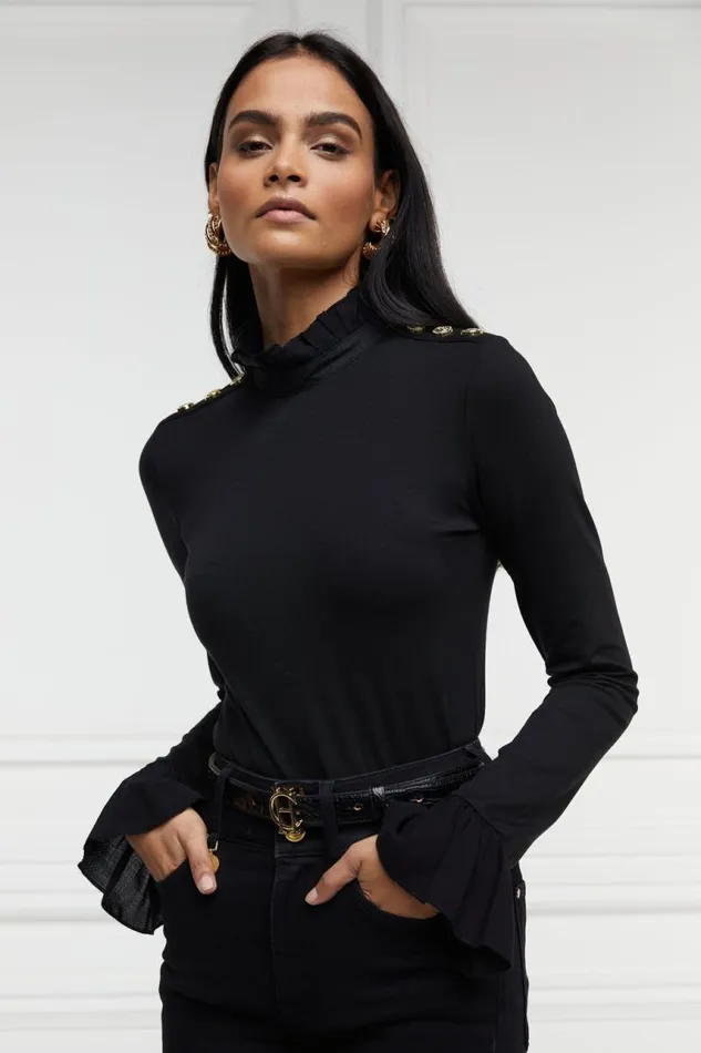 Women Tops Holland Cooper Lilibet Jersey Tee Black