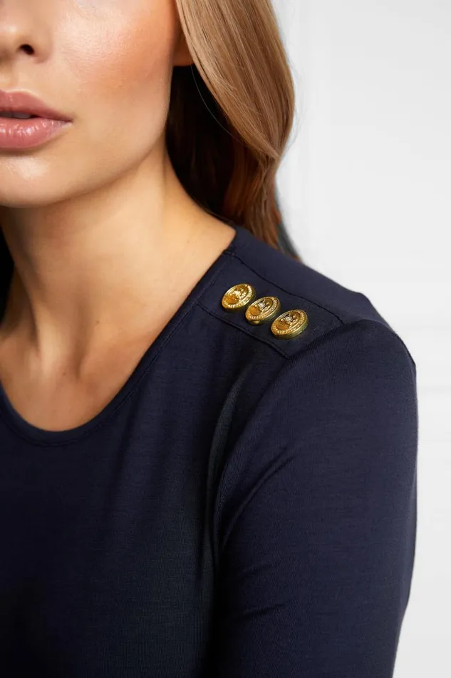 Women Tops Holland Cooper Long Sleeve Crew Neck Tee Ink Navy Women Tops Holland Cooper Long Sleeve Crew Neck Tee Ink Navy
