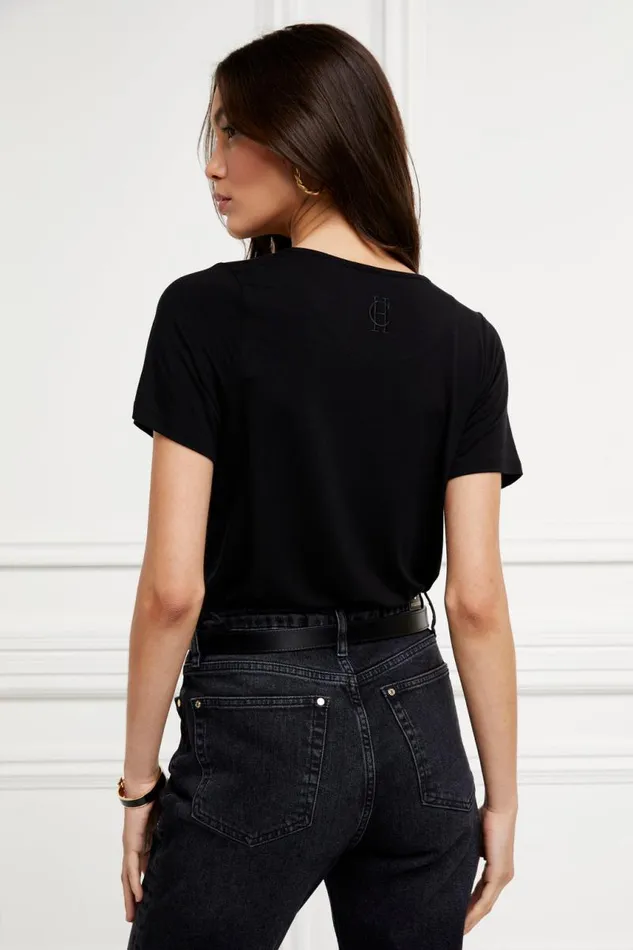 Women Tops Holland Cooper Relax Fit VNeck Tee Black Women Tops Holland Cooper Relax Fit VNeck Tee Black