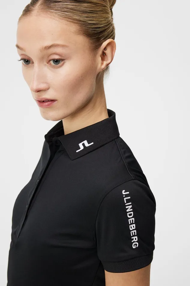 Women Tour Tech Golf Polo Black JLindeberg Polo Shirts Women Tour Tech Golf Polo Black JLindeberg Polo Shirts
