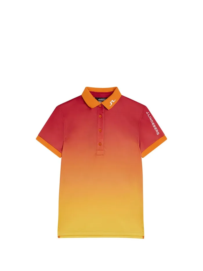 Women Tour Tech Print Polo Sunset Fade 90 JLindeberg Polo Shirts