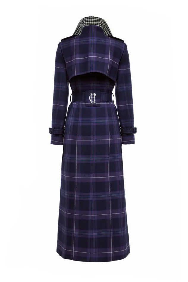 Women Trench Coats Holland Cooper Jubilee Full Length Marlborough Trench Jubilee Tartan