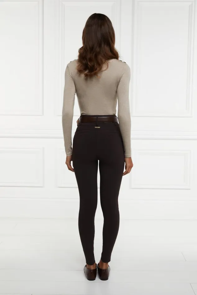 Women Trousers Holland Cooper Contour Trouser Chocolate Women Trousers Holland Cooper Contour Trouser Chocolate