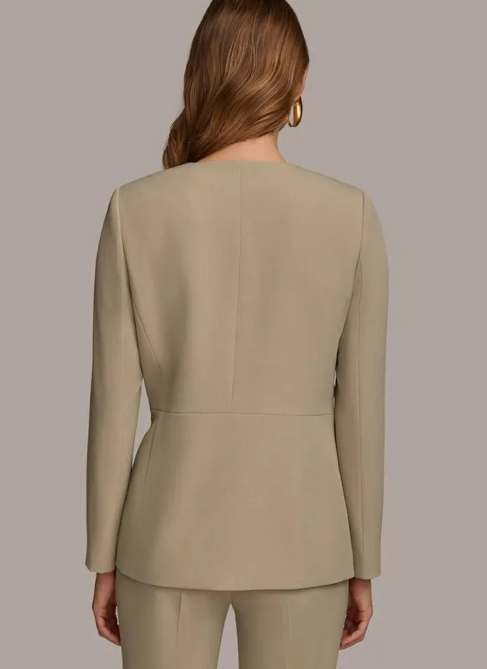 Women V NECK CINCHED CLOSURE JACKET Zinc Donna Karan New York Jackets And Blazers Women V NECK CINCHED CLOSURE JACKET Zinc Donna Karan New York Jackets And Blazers