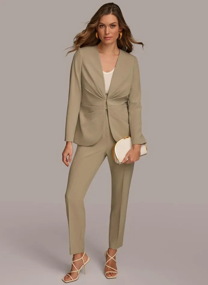 Women V NECK CINCHED CLOSURE JACKET Zinc Donna Karan New York Jackets And Blazers Women V NECK CINCHED CLOSURE JACKET Zinc Donna Karan New York Jackets And Blazers