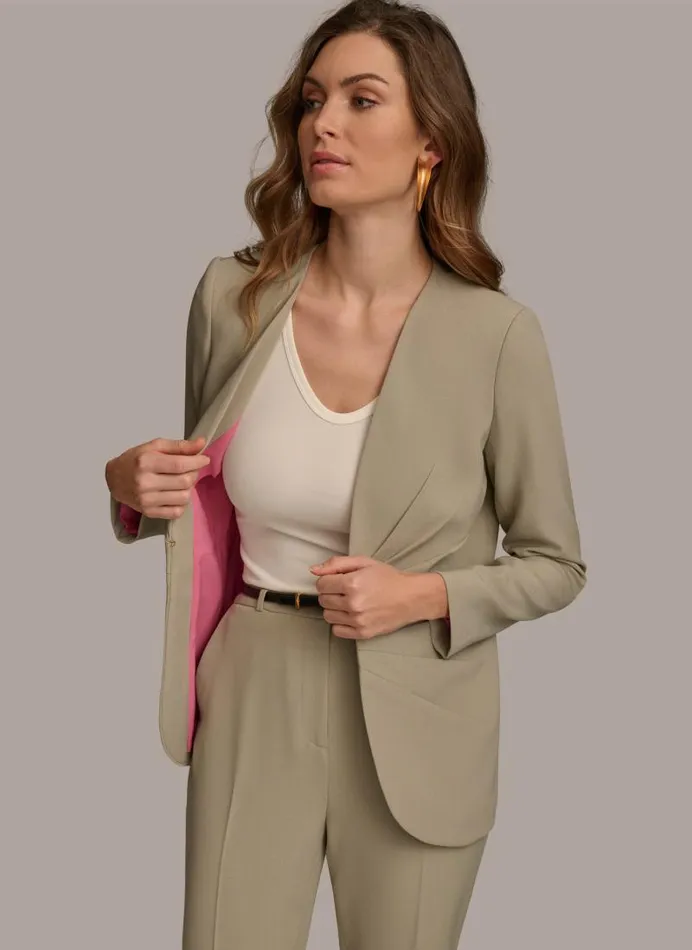 Women V NECK CINCHED CLOSURE JACKET Zinc Donna Karan New York Jackets And Blazers Women V NECK CINCHED CLOSURE JACKET Zinc Donna Karan New York Jackets And Blazers