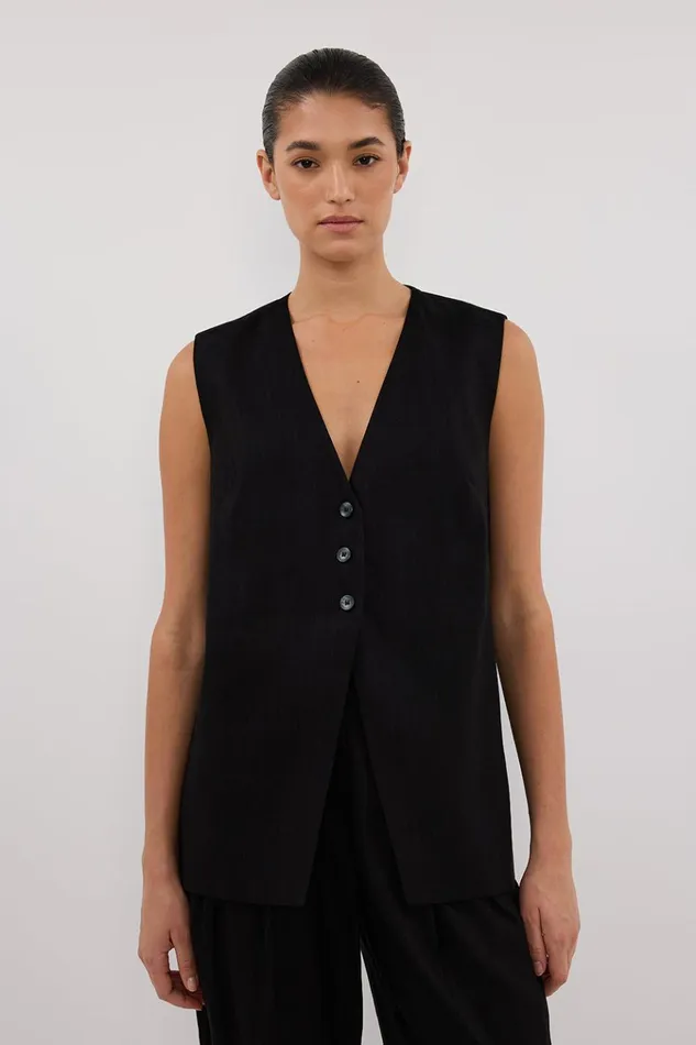 Women Vests DISSH BRAX BLACK LONGLINE VEST