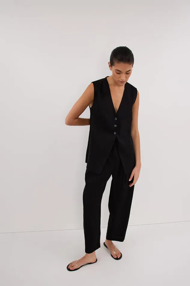 Women Vests DISSH BRAX BLACK LONGLINE VEST